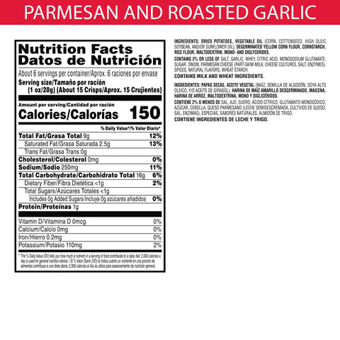 Chip Potato Crisps Parmesan & Roasted Garlic