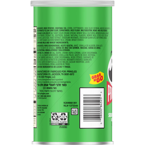 Pringles® CHIP POTATO SOUR CREAM & ONION GRAB & GO