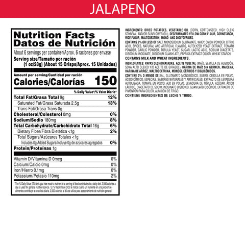 Pringles® CHIP POTATO CRISP JALAPENO