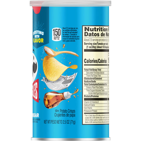 Pringles Grab and Go Salt and Vinegar Crisps, 2.5 Ounce -- 12 per case.