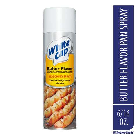 White Cap Butter Flavored Pan Spray, 16 Ounce -- 6 per case.