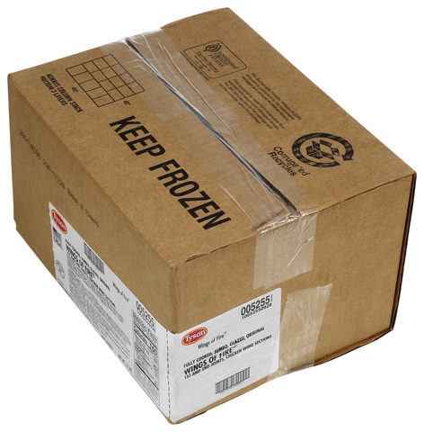 Tyson Glazed Unbreaded Jumbo Chicken Wing, 10 Pound.