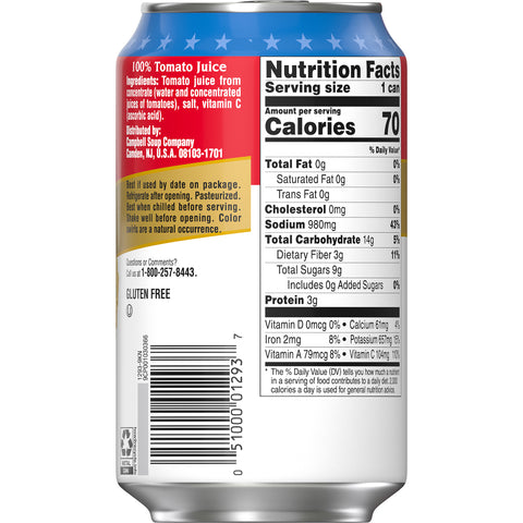 Campbells Tomato Juice, 11.5 Ounce -- 24 Case