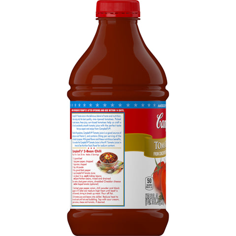 Campbells Tomato Juice, 46 Fluid Ounce -- 6 per case.