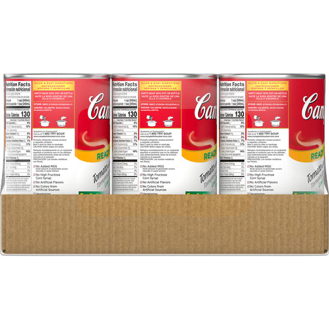 Campbells Ready To Serve Low Sodium Tomato Soup w/ Tomato Pieces - 50 oz. can, 12 per case