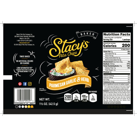 Stacy's® CHIP PITA PARMESAN GARLIC & HERB LARGE SINGLE SERVE