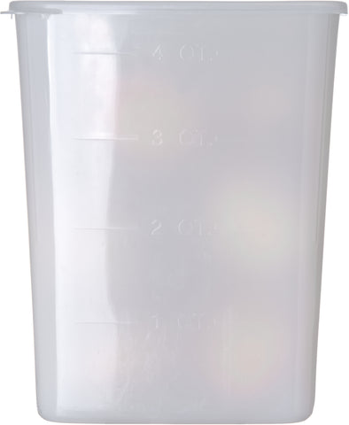 Carlisle CONTAINER FOOD PLASTIC SQUARE WHITE 4 QT