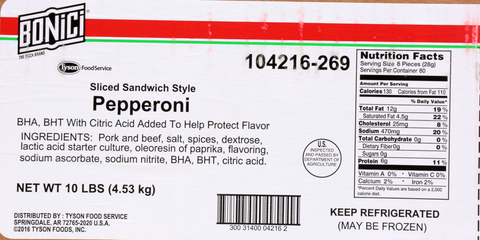Pepperoni Sandwich Sliced 8/oz 104216-0269