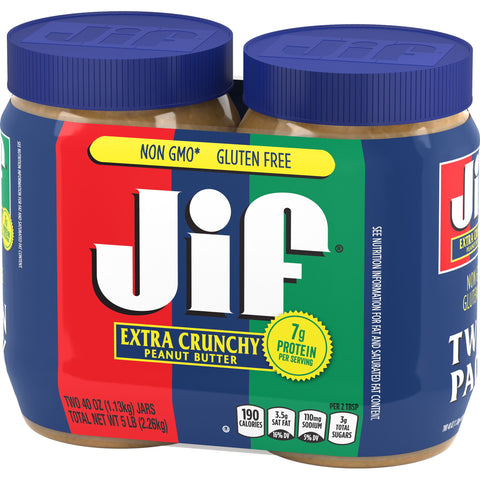 Jif® PEANUT BUTTER CRUNCHY TWIN PACK