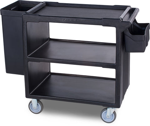 Carlisle SERVICE CART PLASTIC 3 SHELF BLACK 33X20