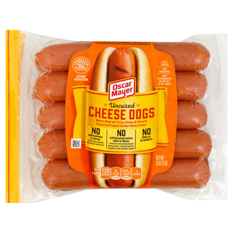 Kraft Oscar Mayer Hot Dog - Cheese, 16 Ounce -- 12 per case.