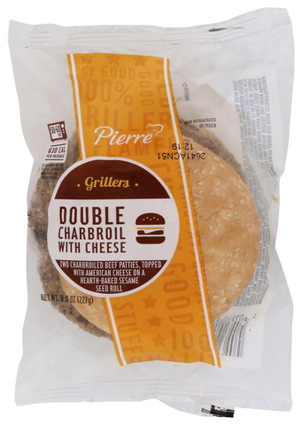 Pierre® SANDWICH JUMBO DOUBLE BEEF CHARBROIL W/ CHEESE IW 8 OZ 10000001340