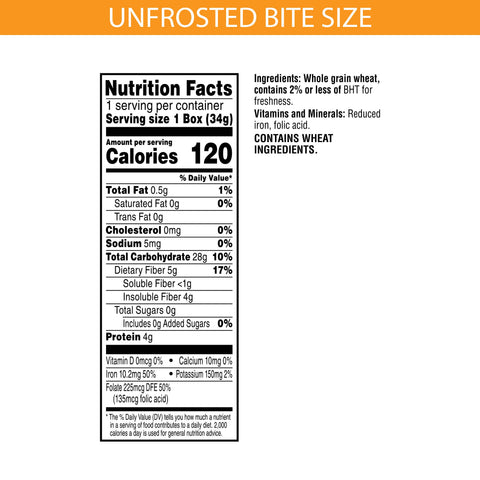 Kellogg's® CEREAL MINI-WHEATS® UNFROSTED BITE SIZE INDIVIDUAL BOX