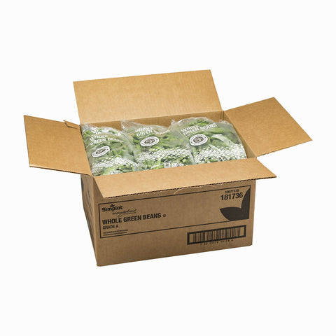 Simplot Whole Green Bean - 32 oz. packager, 12 packages per case