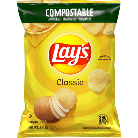 Lays Classic Potato Chips, 2.25 Ounce -- 24 per case
