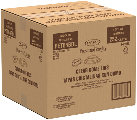 Lid Dome Plastic Clear F/ Presentabowl 24-64 Oz