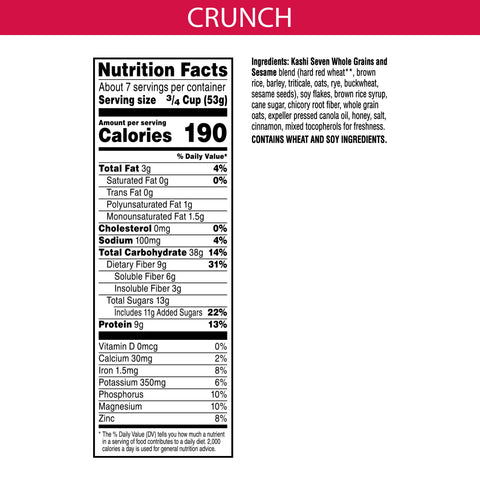Kashi Go Lean Cereal Crunch, 13.8 Ounce -- 12 per case.