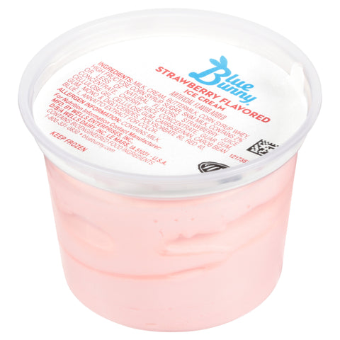 Blue Bunny Strawberry Ice Cream, 4 Fluid Ounce Cup -- 48 per case