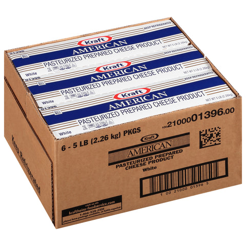 Kraft American White Cheese Loaf, 80 Ounce -- 6 per case.