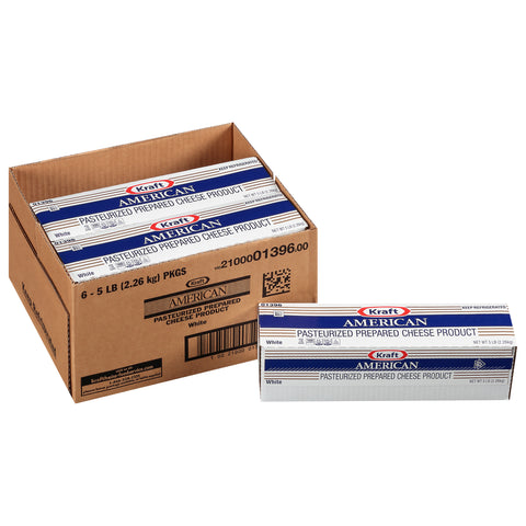 Kraft American White Cheese Loaf, 80 Ounce -- 6 per case.