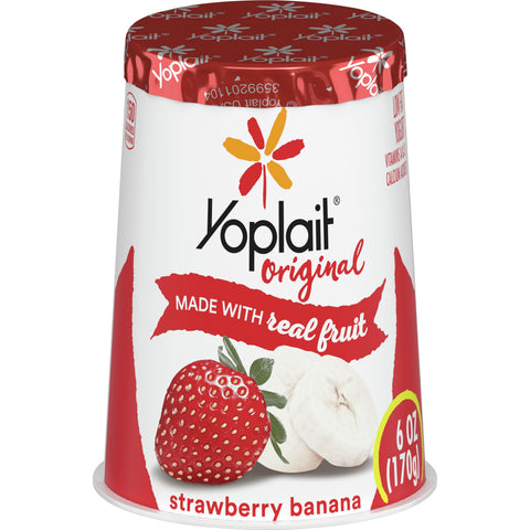 Yoplait Original Strawberry Banana Yogurt, 6 Ounce -- 12 per case.