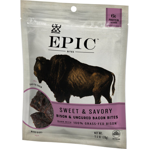 Epic SNACK SWEET & SAVORY BISON & UNCURED BACON BITES