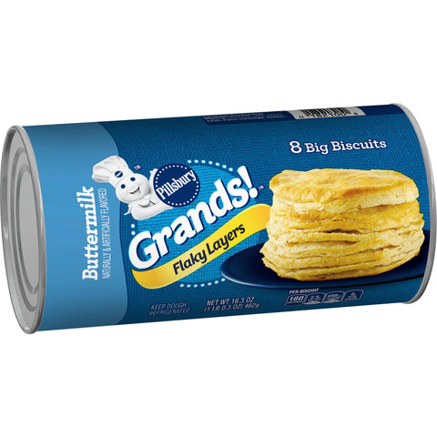 Pillsbury Grands Flaky Layers Unbaked Buttermilk Biscuit, 16.3 Ounce -- 12 per case.