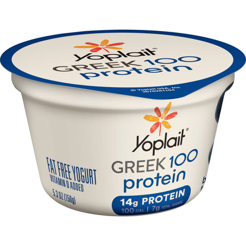 Yoplait Greek 100 Calorie Blended Blueberry Yogurt, 5.3 Ounce -- 12 per case.