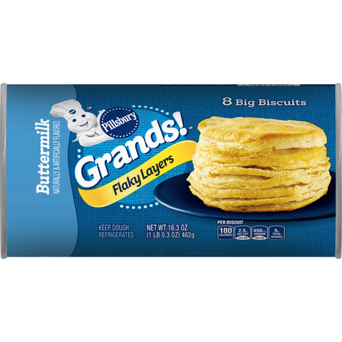 Pillsbury Grands Flaky Layers Unbaked Buttermilk Biscuit, 16.3 Ounce -- 12 per case.
