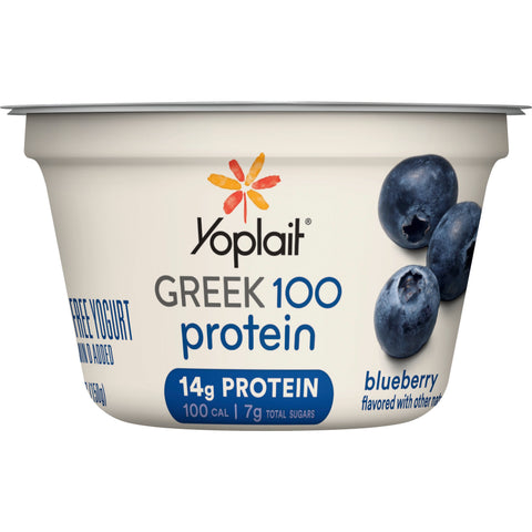 Yoplait Greek 100 Calorie Blended Blueberry Yogurt, 5.3 Ounce -- 12 per case.