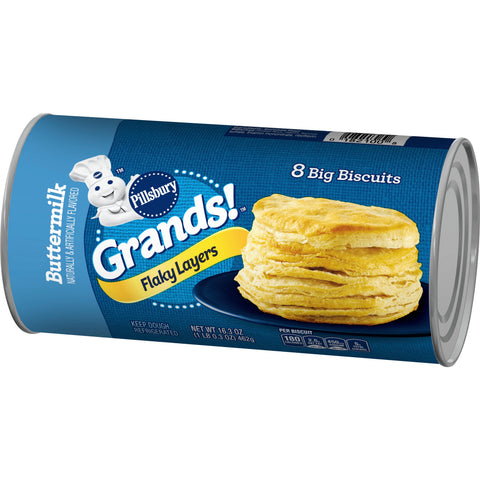 Pillsbury Grands Flaky Layers Unbaked Buttermilk Biscuit, 16.3 Ounce -- 12 per case.