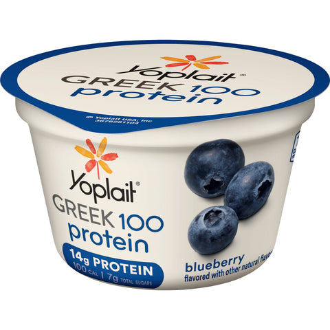 Yoplait Greek 100 Calorie Blended Blueberry Yogurt, 5.3 Ounce -- 12 per case.