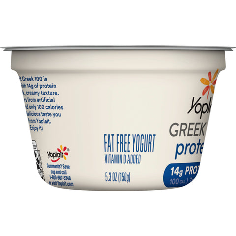 Yoplait Greek 100 Calorie Blended Blueberry Yogurt, 5.3 Ounce -- 12 per case.