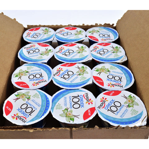 Yoplait 100 Calorie Vanilla Greek Yogurt, 5.3 Ounce -- 12 per case.