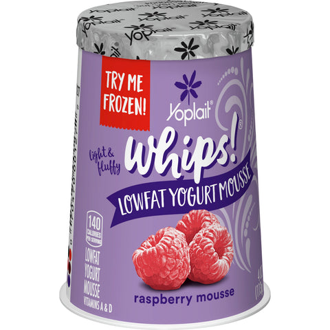 Yoplait Whips Raspberry Mousse, 4 Ounce -- 12 per case.
