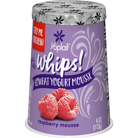 Yoplait Whips Raspberry Mousse, 4 Ounce -- 12 per case.