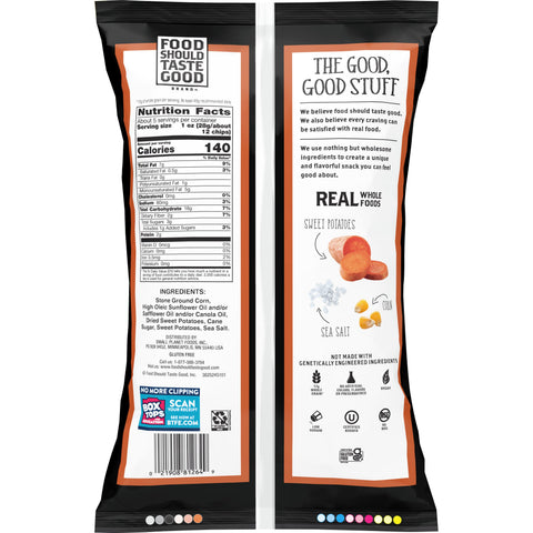 Food Should Taste Good Sweet Potato Tortilla Chips, 5.5 Ounce -- 12 per case.