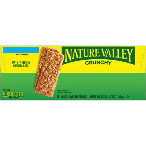 Nature Valley Crunchy Oat and Honey Granola Bar - 28 per pack -- 6 packs per case.