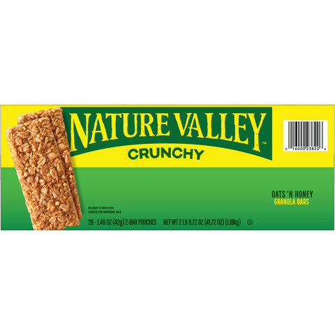 Nature Valley Crunchy Oat and Honey Granola Bar - 28 per pack -- 6 packs per case.