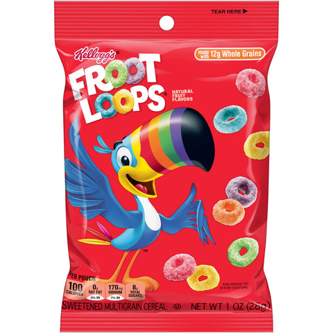 Kelloggs Froot Loops For Schools Cereal, 1 Ounce -- 96 per case.