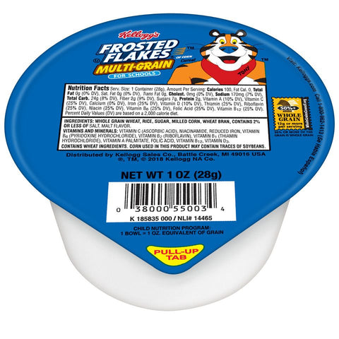 Kelloggs Frosted Flakes Reduced Sugar Multi Grain Cereal, 1 Ounce -- 96 per case.