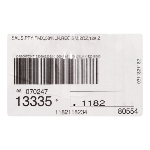 Farmland Silver Medal Formax 58 Percent Lean Regular Sausage Patty, 12 Pound.
