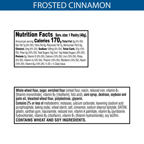 Pop Tarts Whole Grain Frosted Brown Sugar Cinnamon Toaster Pastry, 1.69 Ounce -- 120 per case