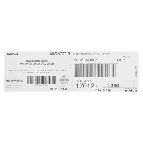 Silver Medal (SF) BACON 18/22 CT HRI NORTHWEST GLUTEN FREE