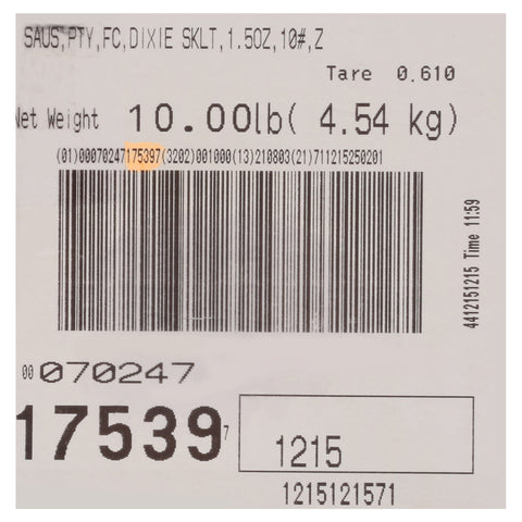 Farmland Fully Cooked Dixie Skillet Sausage Patty, 1.5 Ounce.