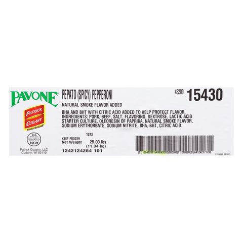 Pavone PEPPERONI SLICED 38MM 16/18 CT