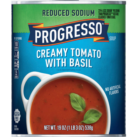 Progresso Heart Healthy Creamy Tomato with Basil, 19 Ounce -- 12 per case.