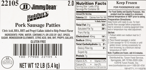 Sausage Patties Butcher Recipe Raw 2 Oz