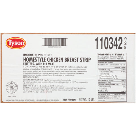 Chicken Breast Strip Fritter Homestyle 85 Ct/cs 110342-0928