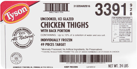 Chicken Thighs W/ Back Xlarge Marinated Iqf 3391-0928